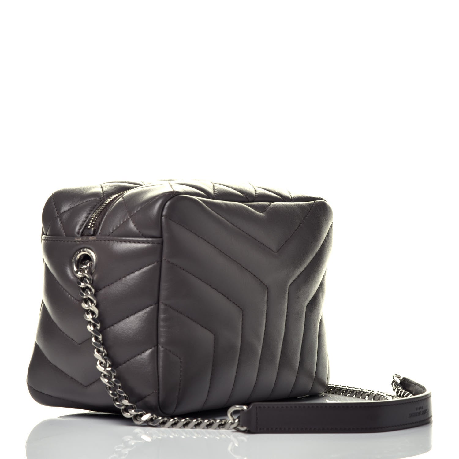 Saint Laurent Calfskin Y Quilted Monogram Small Loulou Bowling Bag Earth 3 of 10
