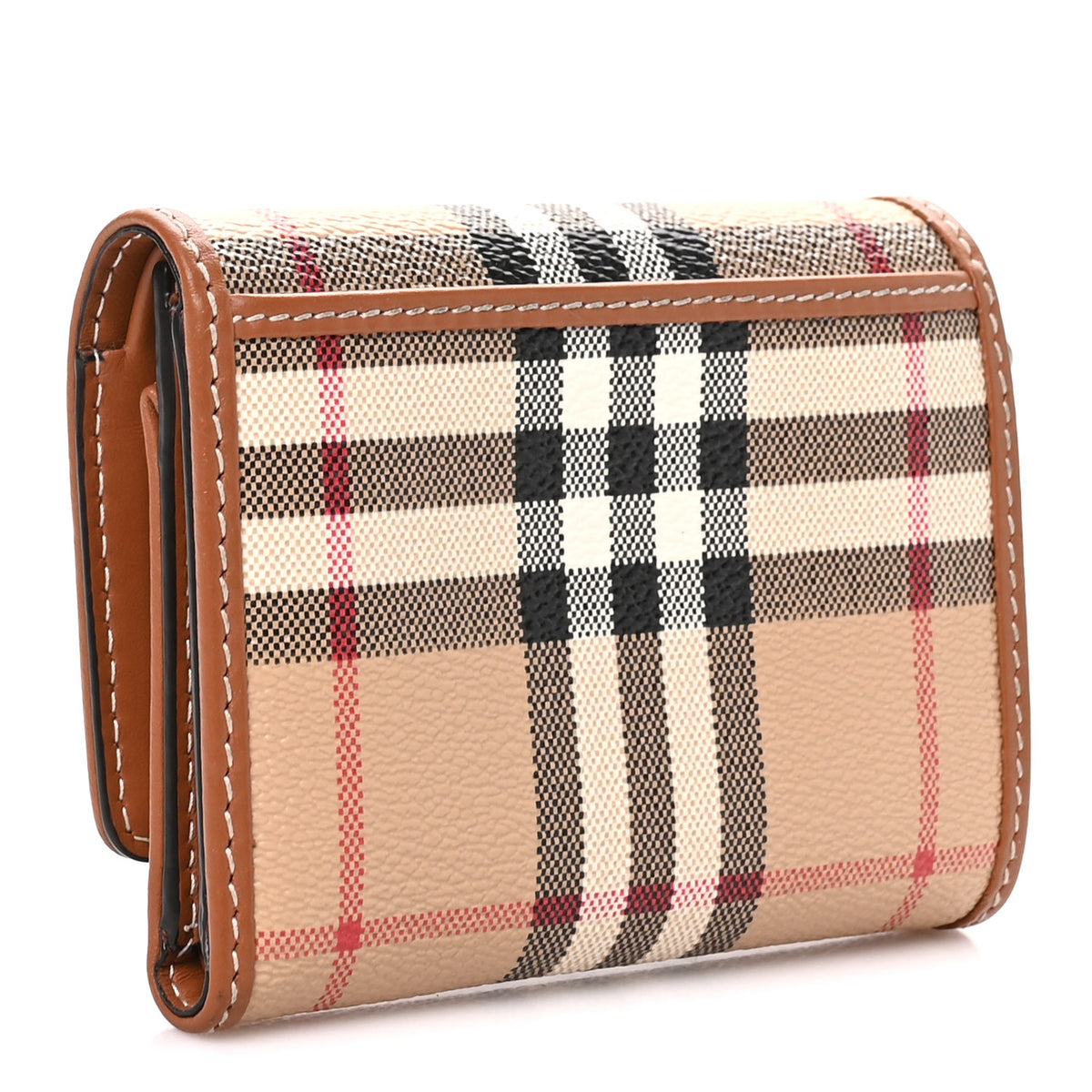Burberry E-Canvas Vintage Check Tri-Fold Wallet Archive Beige 3 of 6