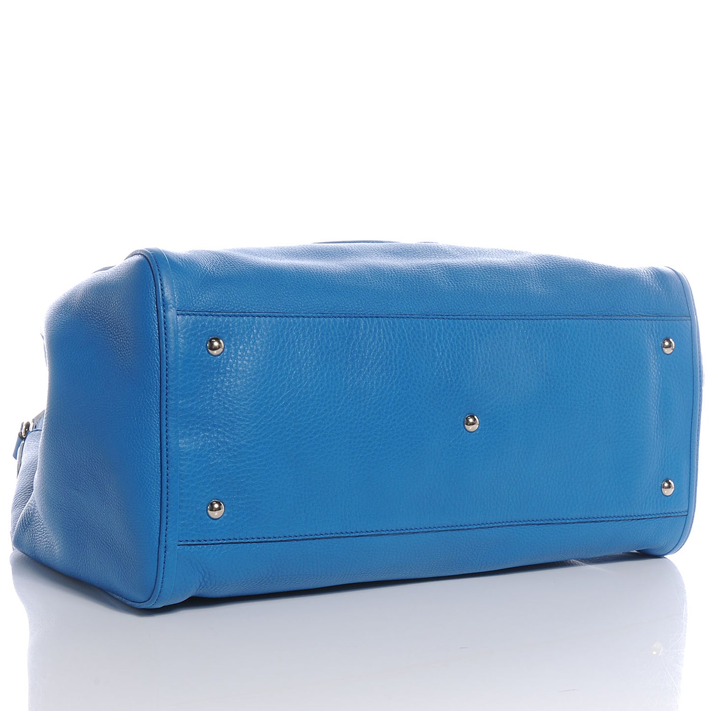 Pebbled Calfskin Large Soho Shoulder Bag Riviera Blue