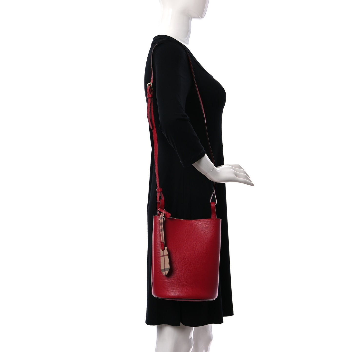 Calfskin Small Lorne Bucket Crossbody Red