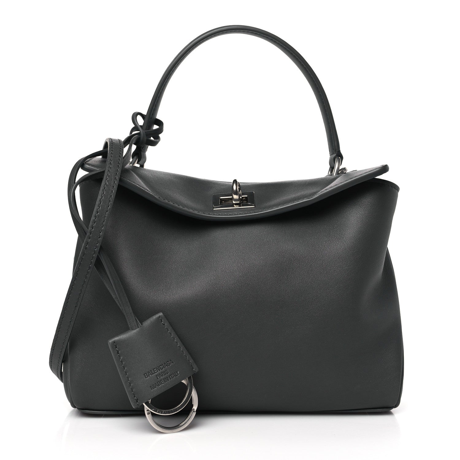 Balenciaga Natural Smooth Calfskin Mini Rodeo Top Handle Handbag Grey 1 of 9