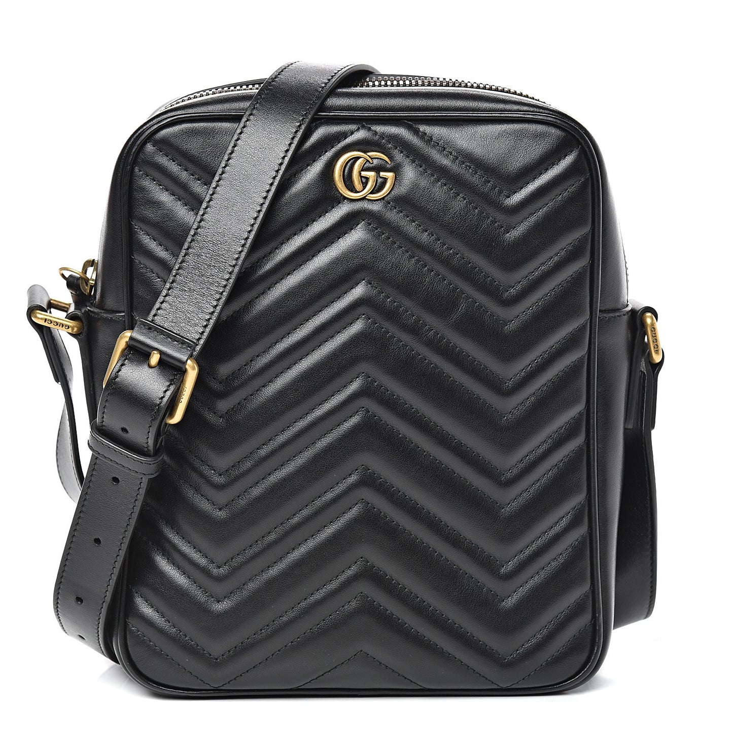 Calfskin Matelasse GG Marmont Travel Bag Black