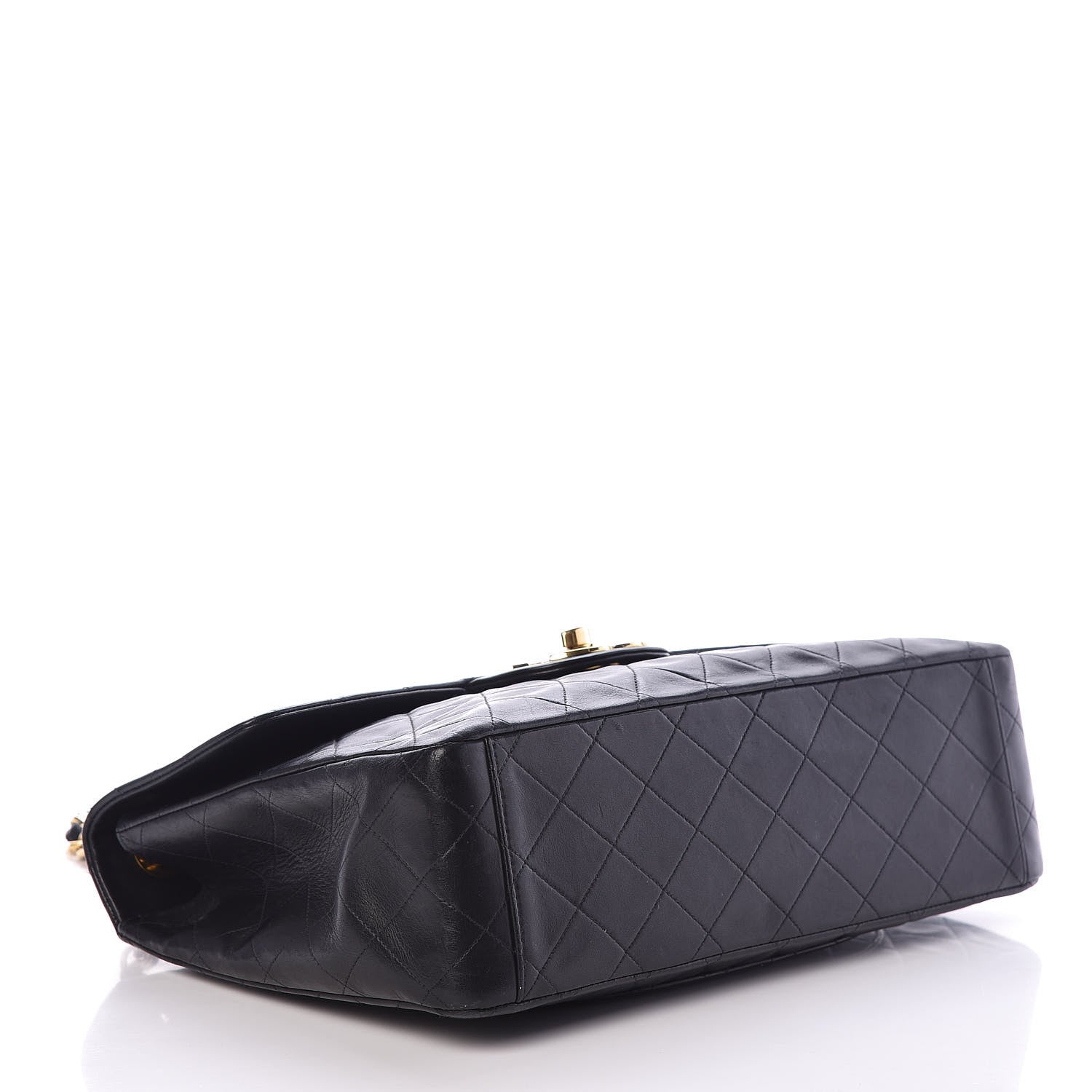 Chanel Lambskin Quilted XL Jumbo Single Flap Black 4 of 10