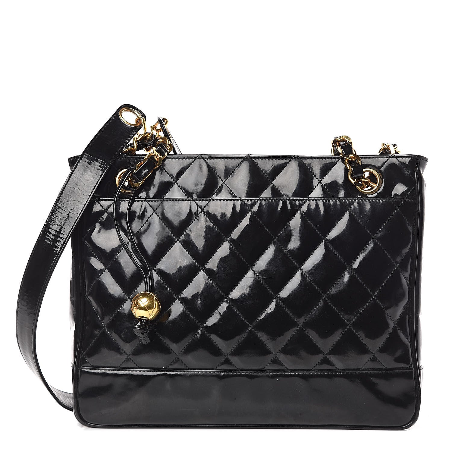 Chanel Patent Quilted Tote Black 1 of 17