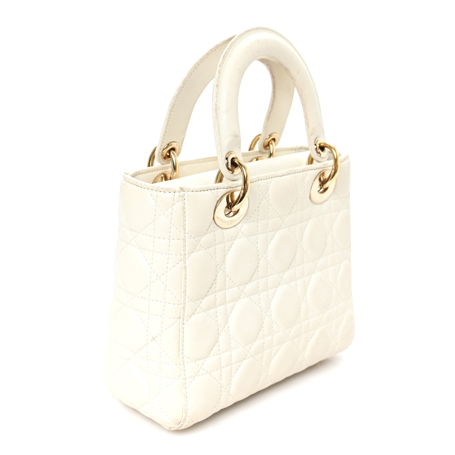 Christian Dior Lambskin Cannage Small My ABCDior Lady Dior White 3 of 12