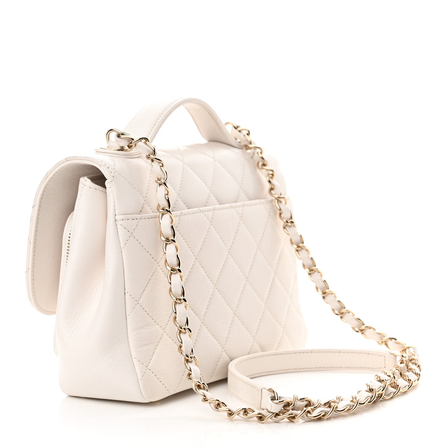 Caviar Quilted Medium Business Affinity Flap White