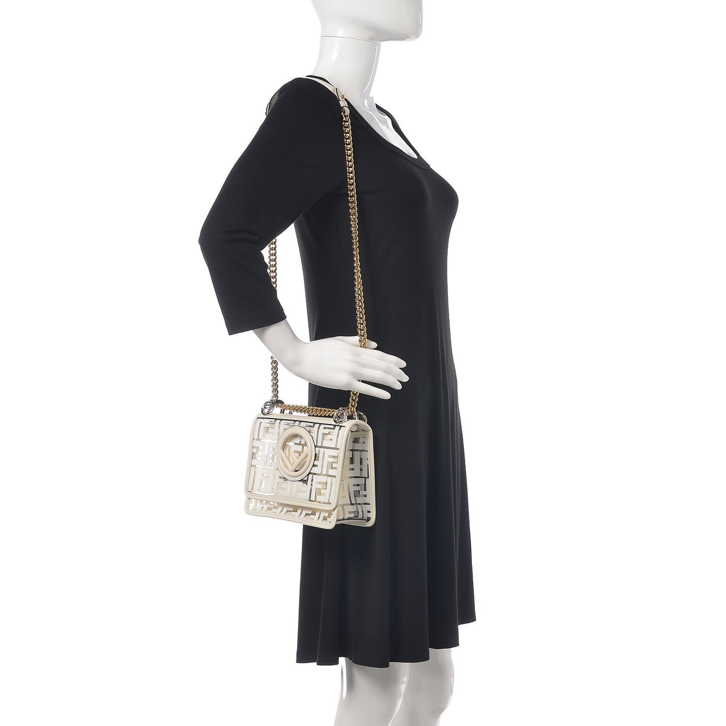TPU FF Vitello Century F is Fendi Small Kan I Shoulder Bag White
