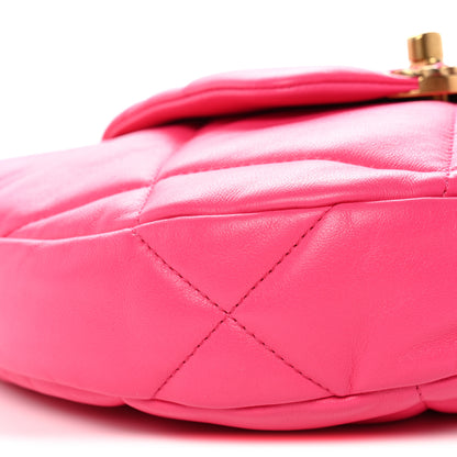 Chanel Lambskin Quilted Chanel 19 Hobo Pink 9 of 10