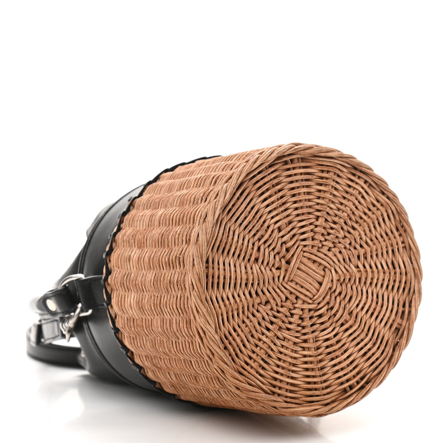 Saint Laurent Calfskin Wicker Small Bahia Bucket Bag Black 4 of 10