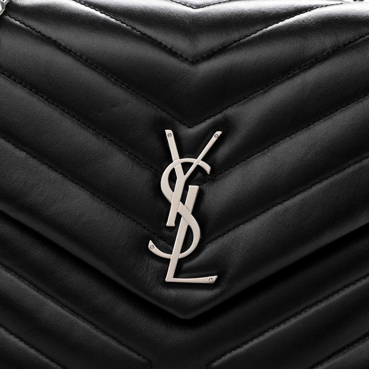 Saint Laurent Calfskin Y Quilted Monogram Medium Loulou Chain Satchel Black 8 of 10