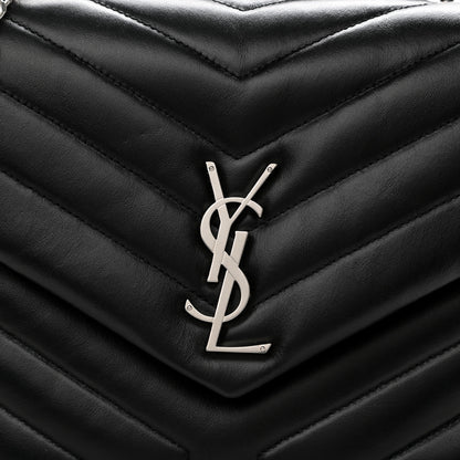 Saint Laurent Calfskin Y Quilted Monogram Medium Loulou Chain Satchel Black 8 of 10