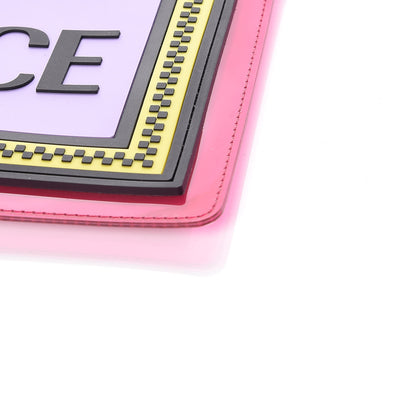 Versace Vinyl Rubber Calfskin 90s Logo Pouch Rosa Fluo 8 of 8