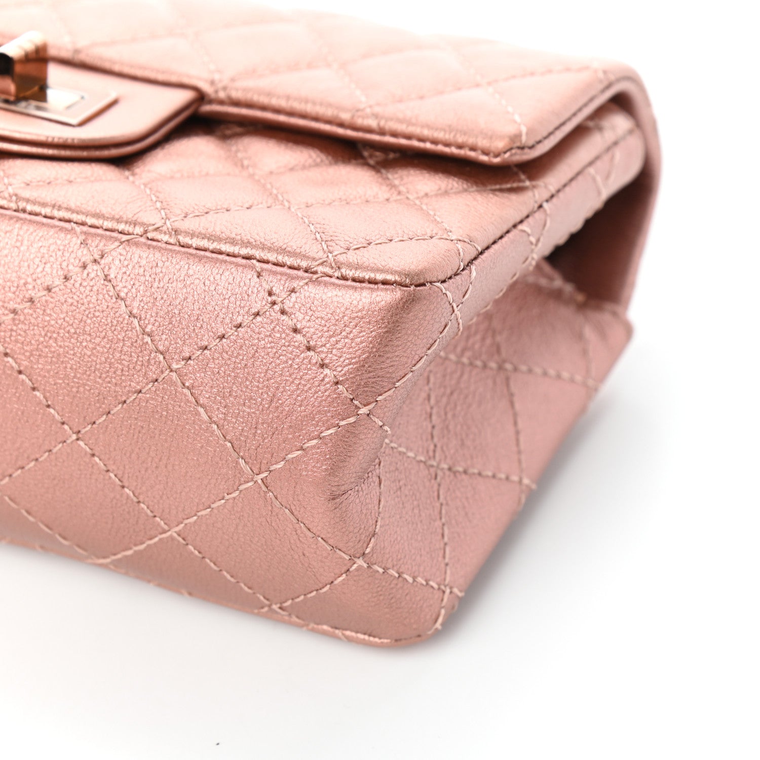 Chanel Metallic Grained Calfskin Quilted 2.55 Reissue Mini Flap Copper Pink 10 of 10
