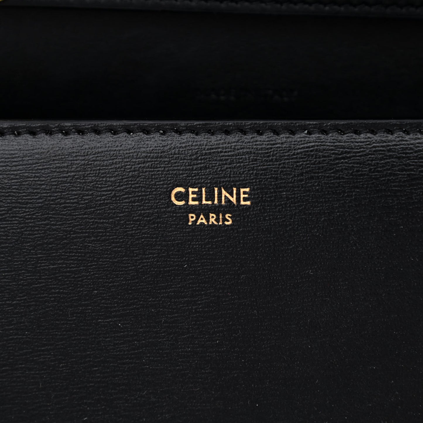 Shiny Calfskin Triomphe Margo Wallet on Chain Black