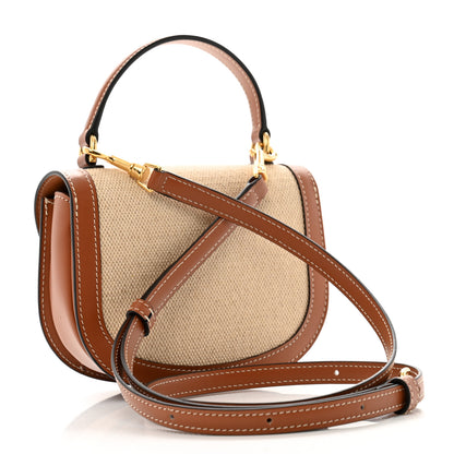 Celine Textile Calfskin Triomphe Mini Besace Clea Natural Tan 3 of 9