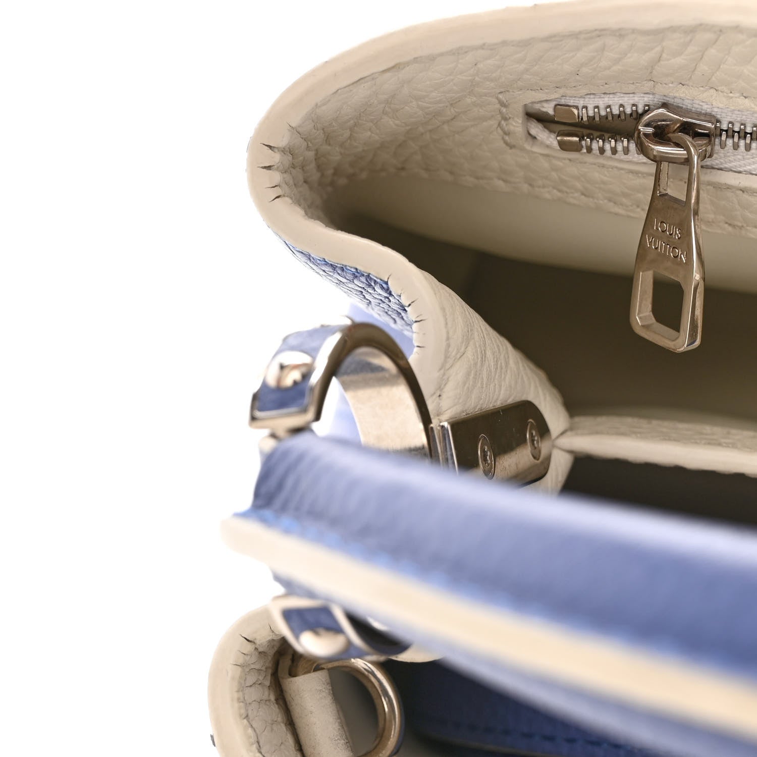 Louis Vuitton Taurillon Capucines PM Blue White 10 of 12