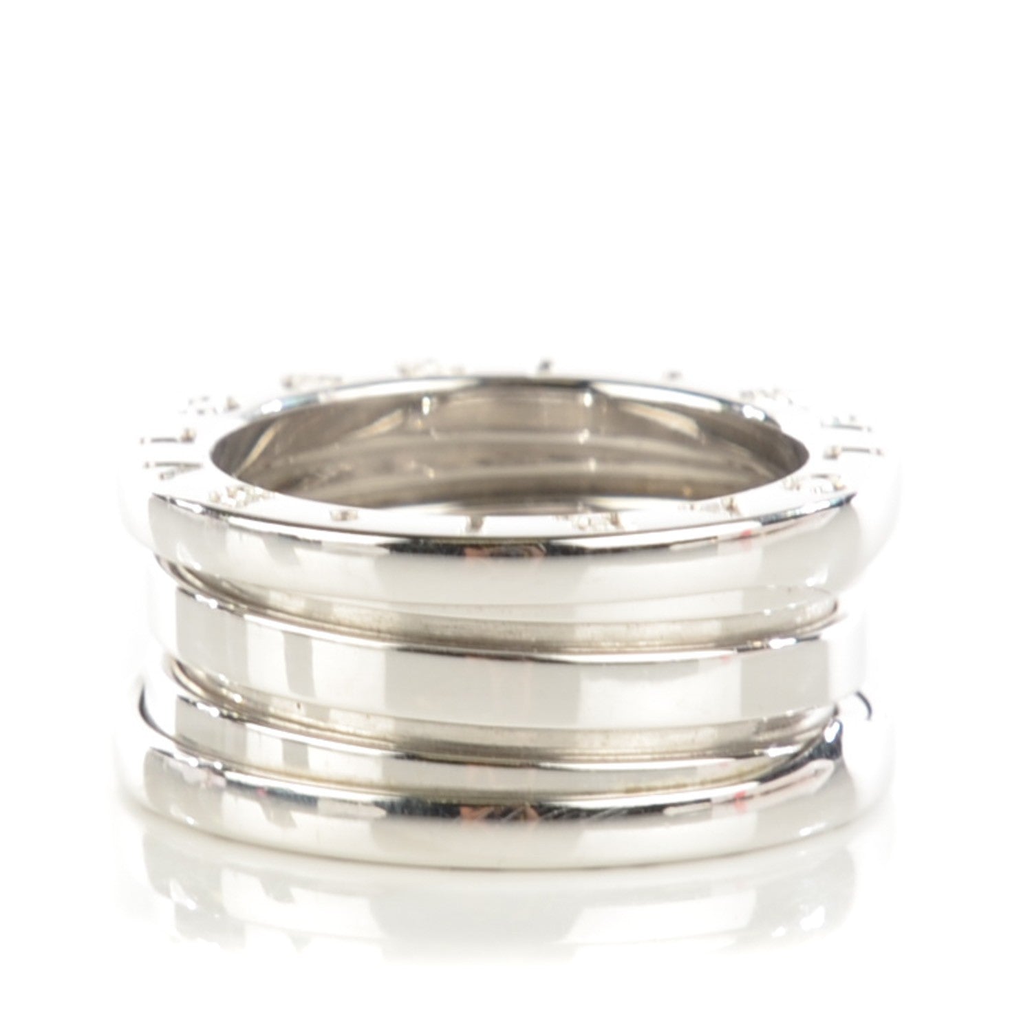 Bulgari 18K White Gold B.Zero1 3 Band Ring 49 4.75 1 of 6