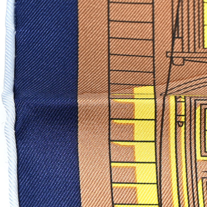 Hermes Silk Parade Scarf 90 Bleu Jaune Multicolor 5 of 9