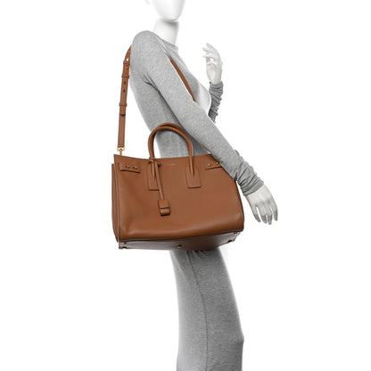 Saint Laurent Grained Calfskin Large Supple Sac De Jour Cinnamon 2 of 10