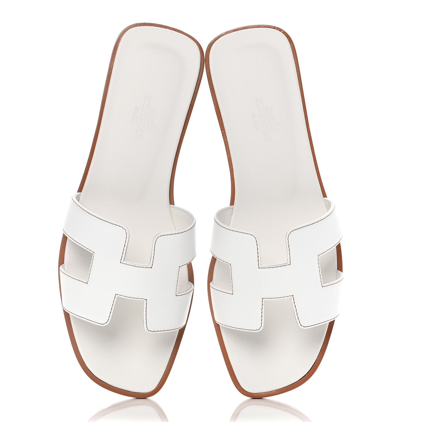 Box Calfskin Oran Sandals 37 White