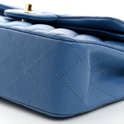 Chanel Caviar Quilted Small Double Flap Blue 10 of 10