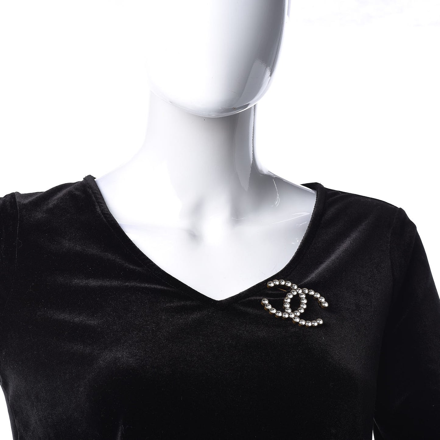 Crystal CC Brooch Gold