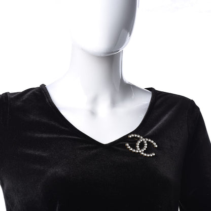 Chanel Crystal CC Brooch Gold 2 of 5