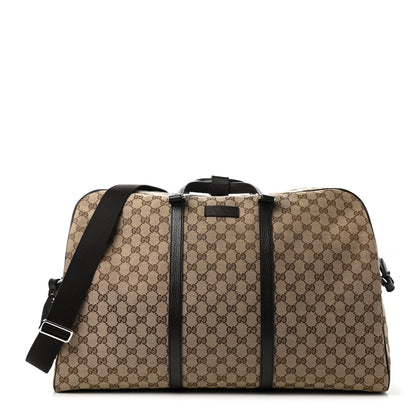 Gucci Monogram Dollar Calfskin Large Boston Duffle Bag Beige Ebony Testa di Moro Marrone Scuro 1 of 10