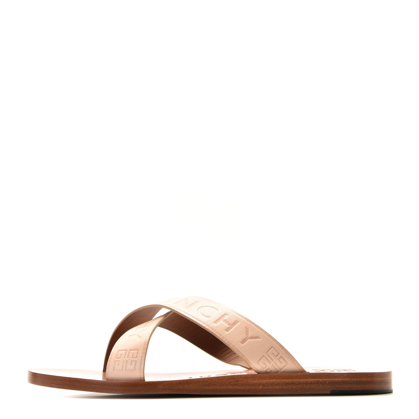Calfskin Logo Strap Sandals 37 Brown