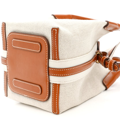 Loro Piana Cotton Linen Calfskin Micro Bale Bag Natural Warm Tan 9 of 9