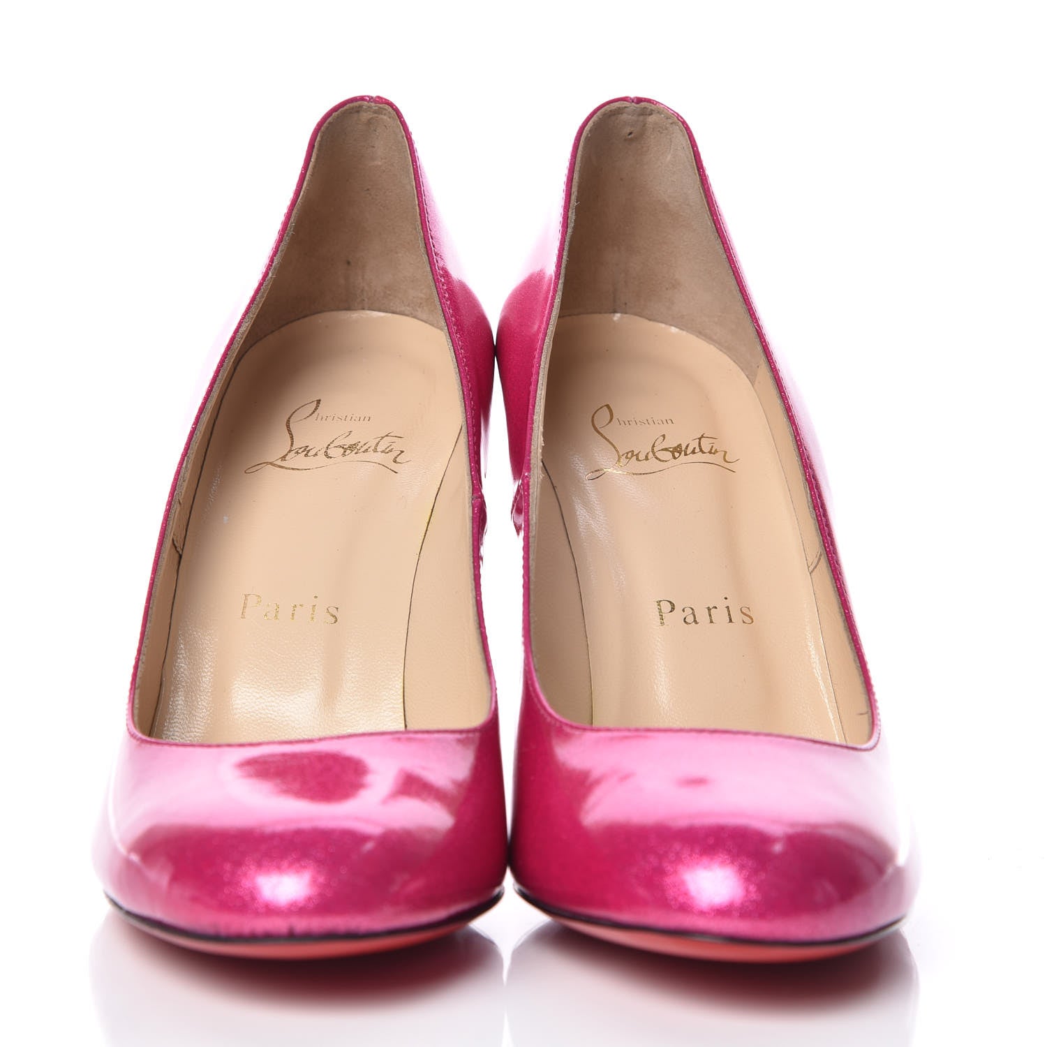 Christian Louboutin Patent Glitter 100 Pumps 37.5 Pink 2 of 7
