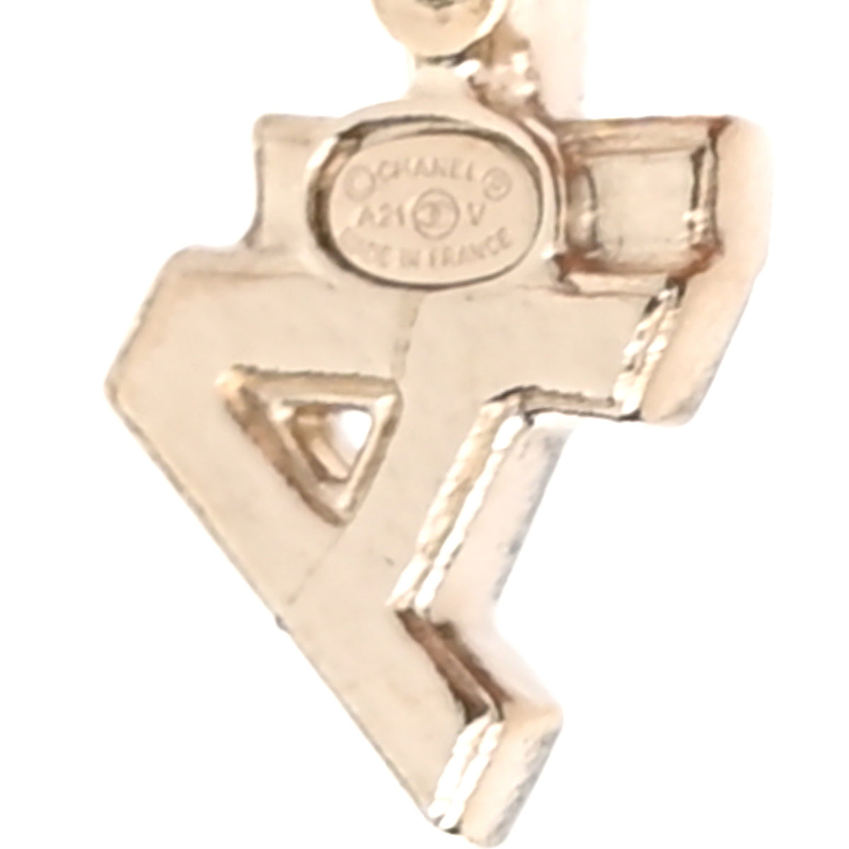 Crystal Cha-Nel Logo Earrings Gold