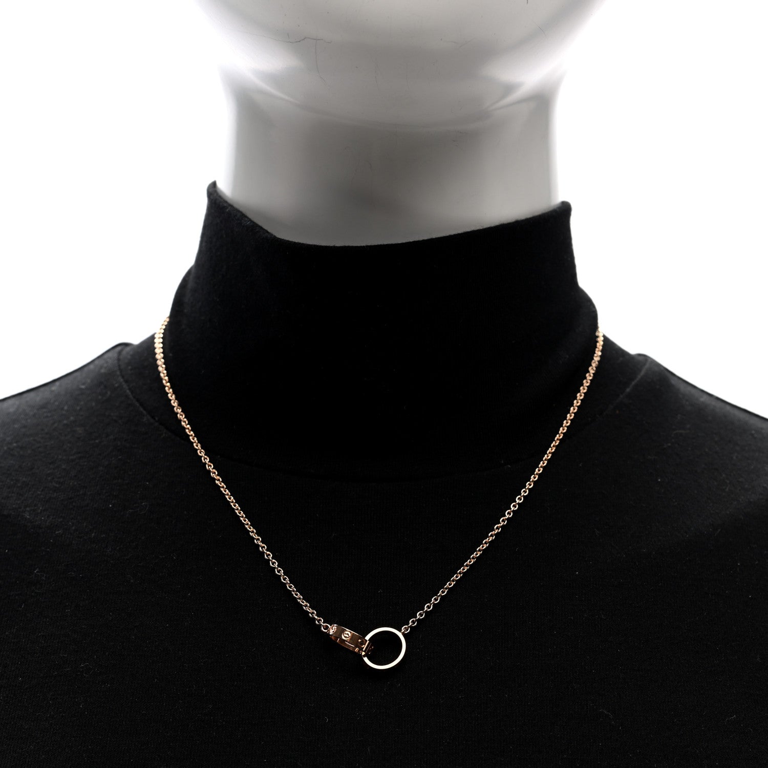 Cartier 18K Pink Gold Interlocking LOVE Necklace 2 of 5