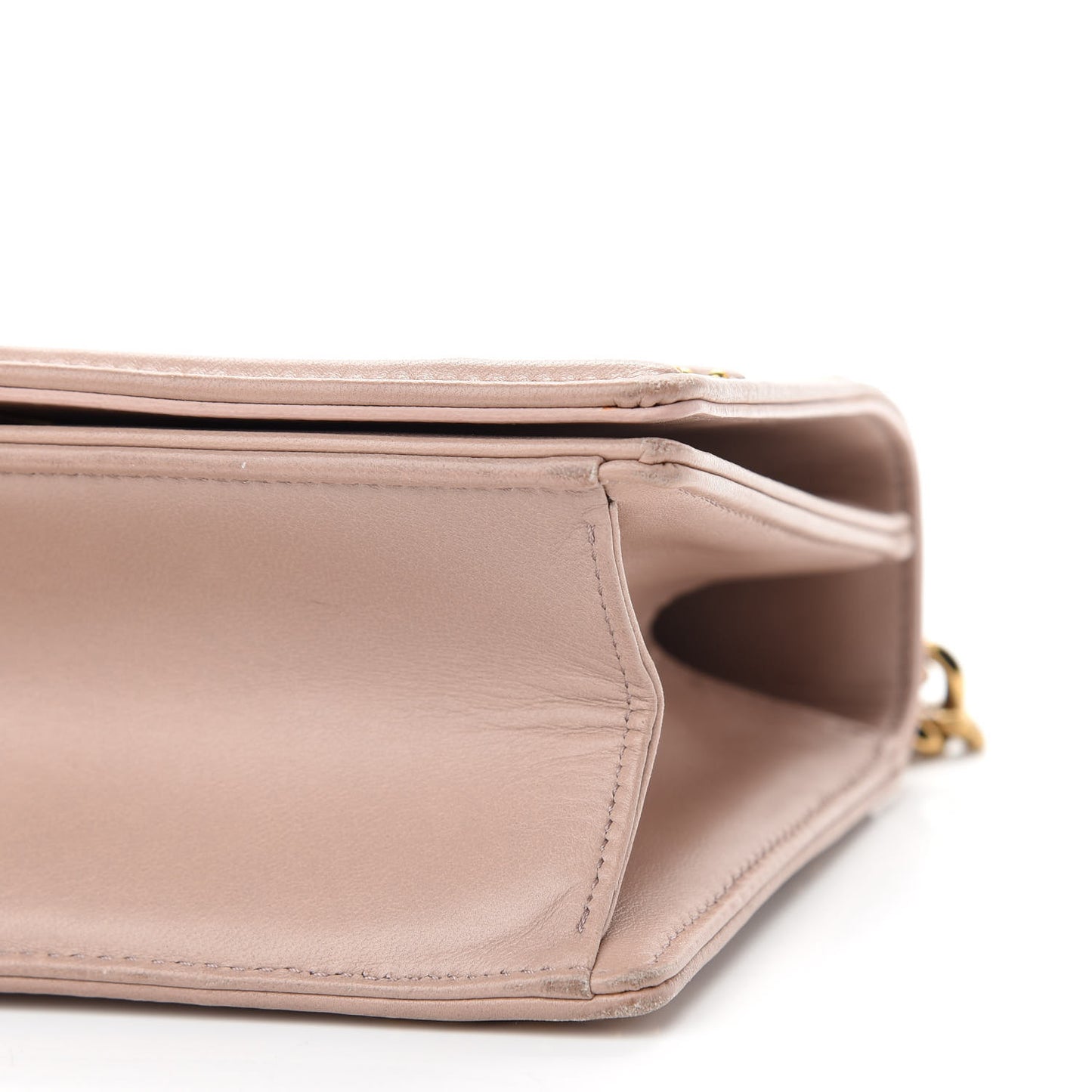 Lambskin Studded Medium Diorama Flap Bag Nude