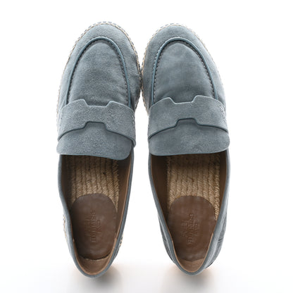 Hermes Suede Goatskin Womens Trip Espadrilles 38 Bleu Pinede 2 of 8