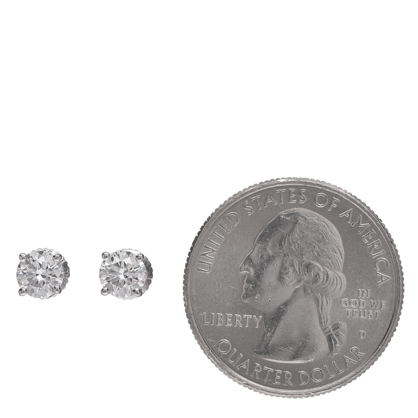 Platinum Diamond 1ctw Round Solitaire Earrings
