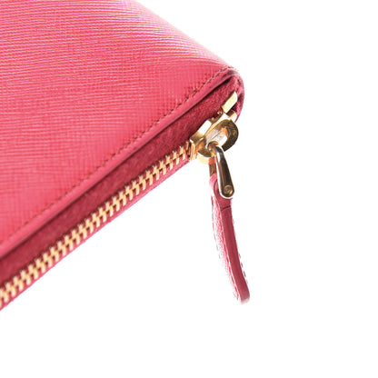 Prada Saffiano Zip Around Wallet Peonia 17 of 19