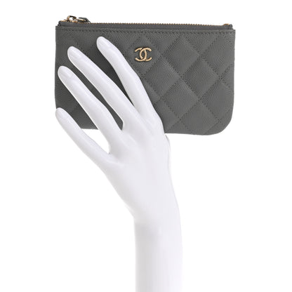 Chanel Caviar Quilted Small Cosmetic Case Grey 2 of 8