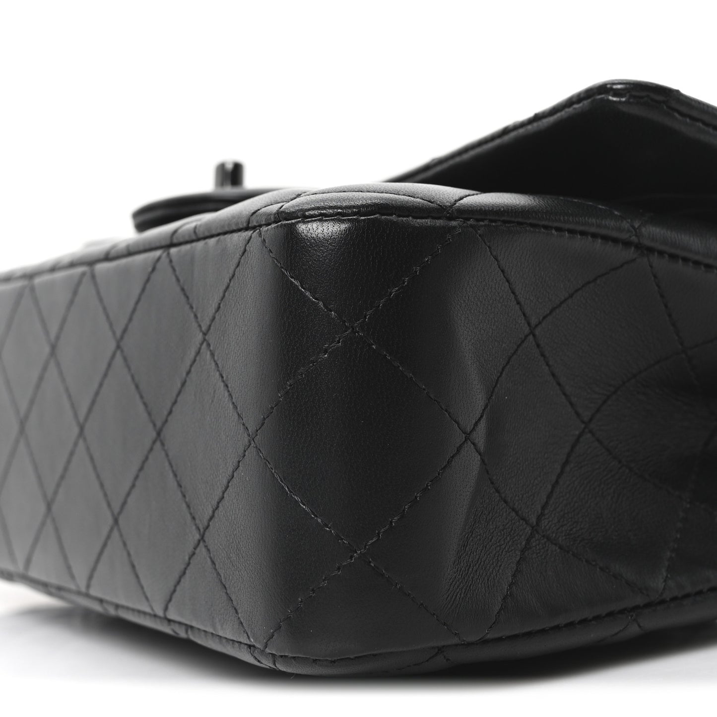 Lambskin Quilted Medium Double Flap So Black