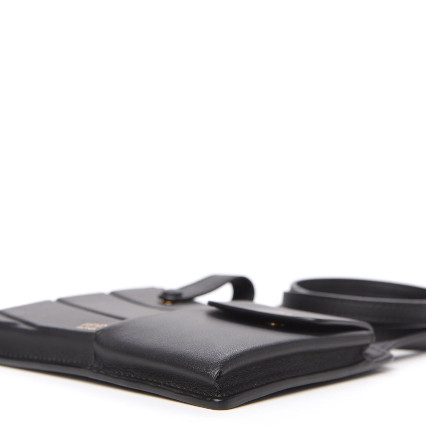 Vitello Grace Matte Two Pocket Mini Crossbody Black