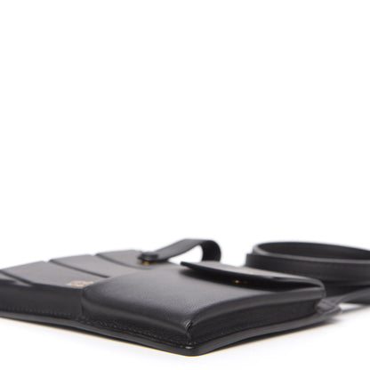 Fendi Vitello Grace Matte Two Pocket Mini Crossbody Black 8 of 9