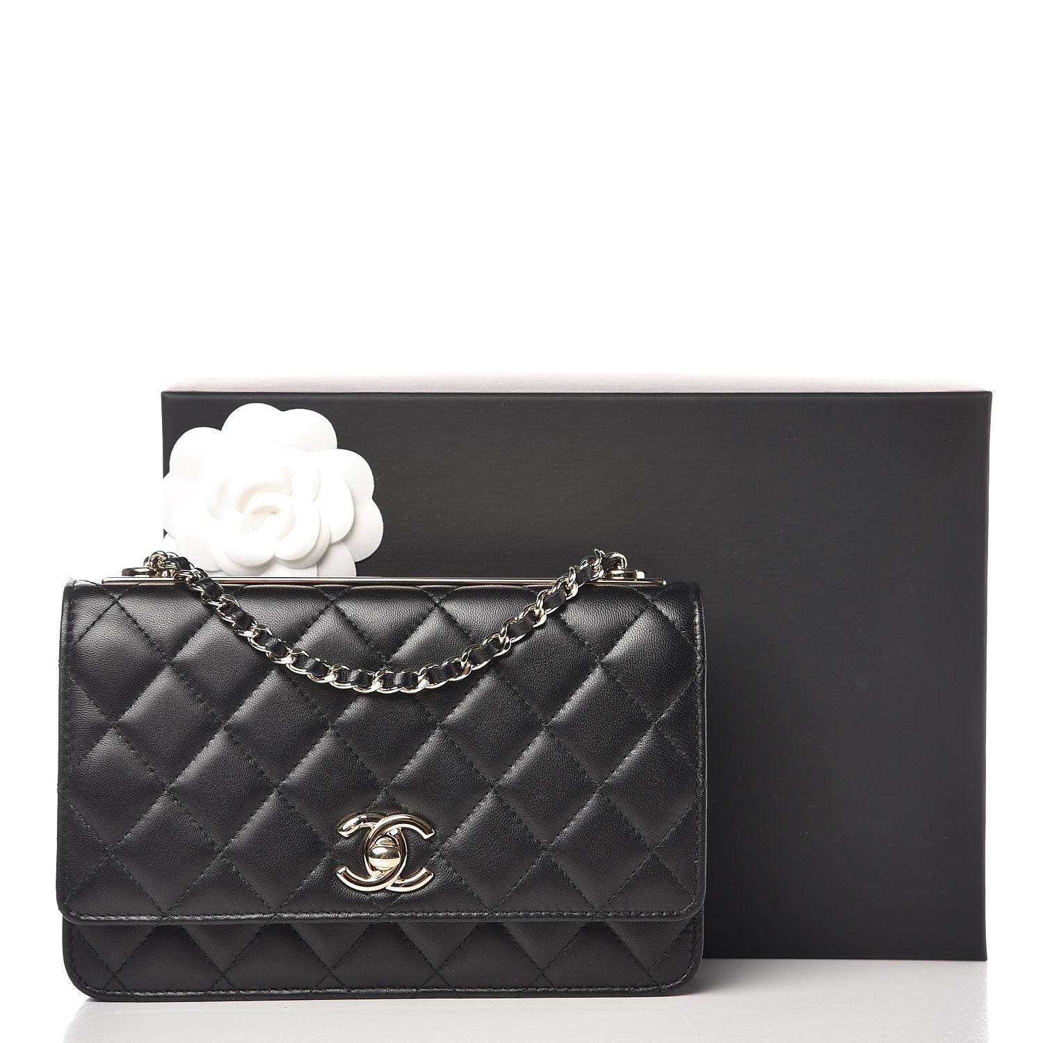 Chanel Lambskin Quilted Trendy CC Wallet On Chain WOC Black 11 of 11