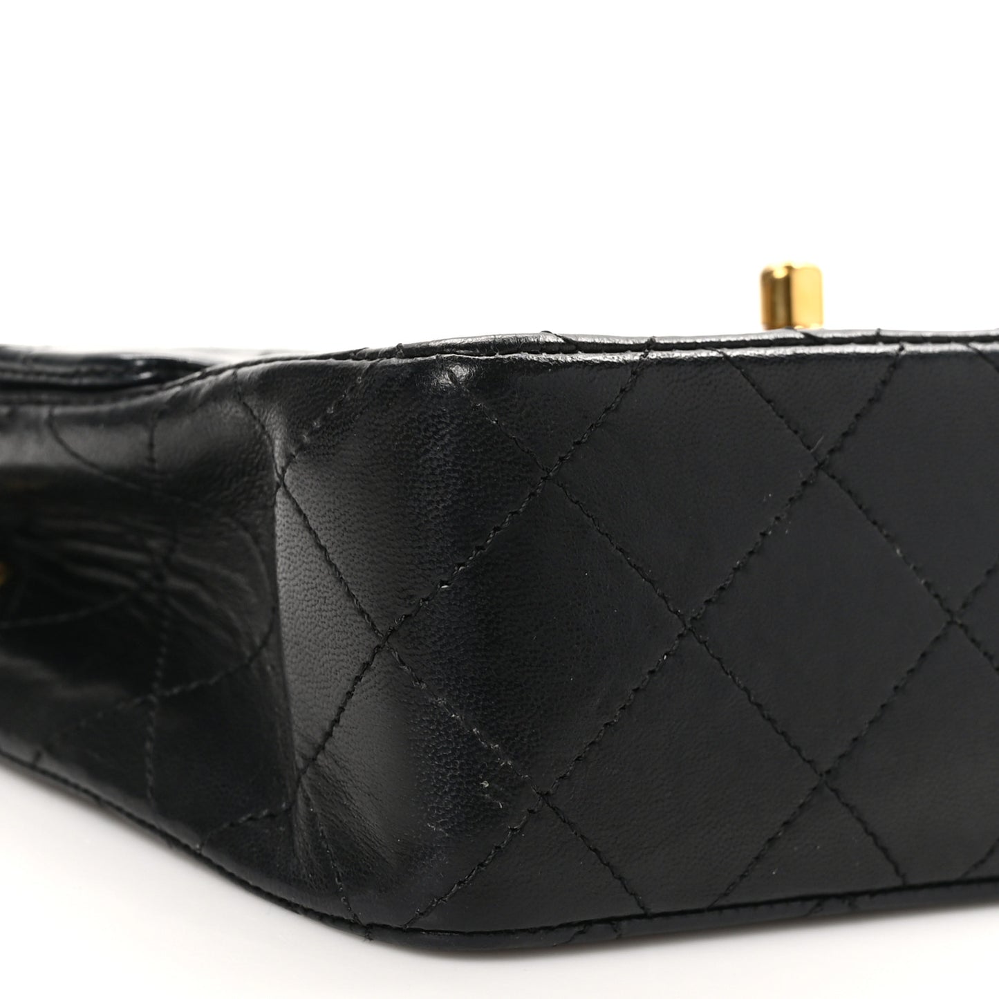 Lambskin Quilted Mini Square Flap Black