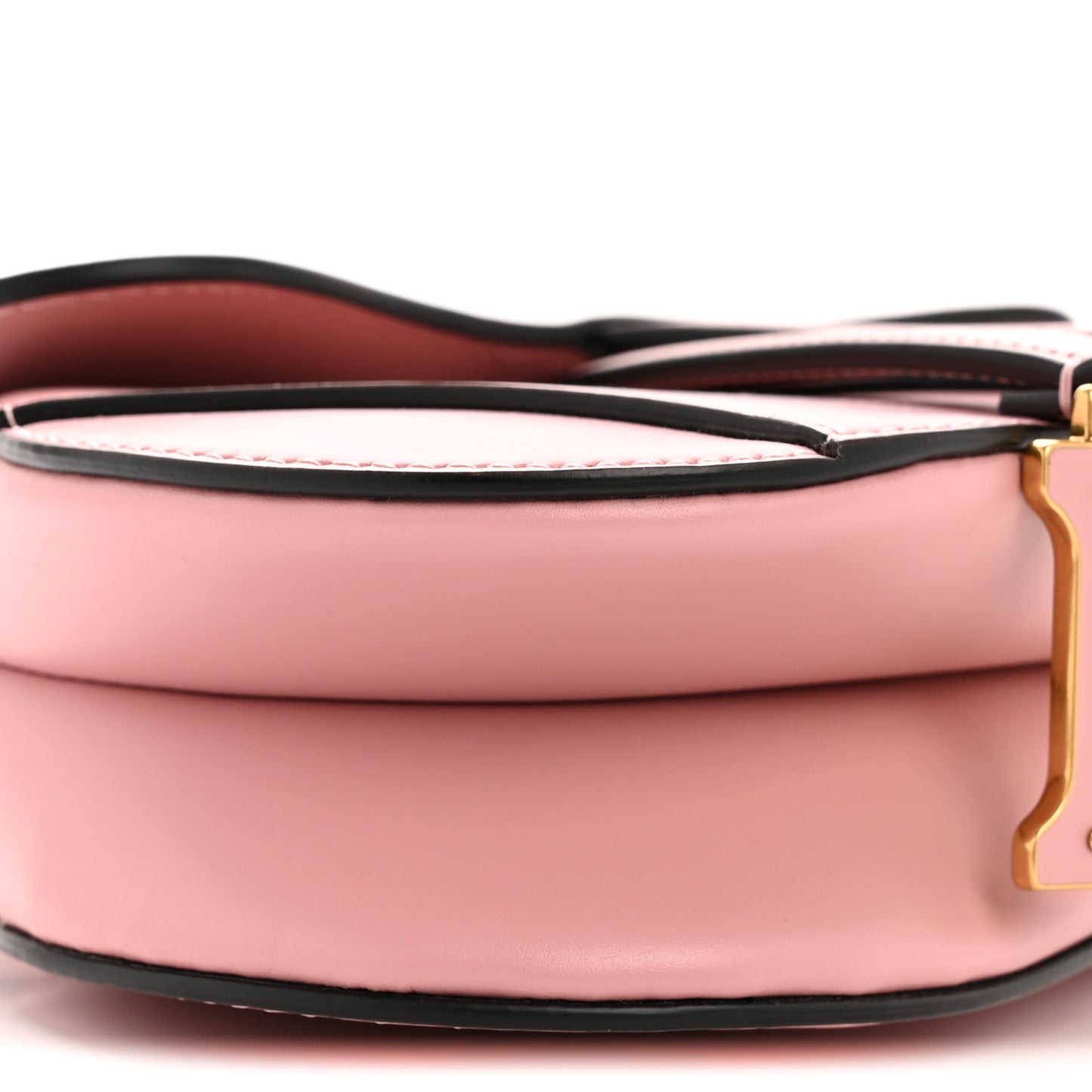 Supple Calfskin Mini Saddle Bag With Strap Old Rose