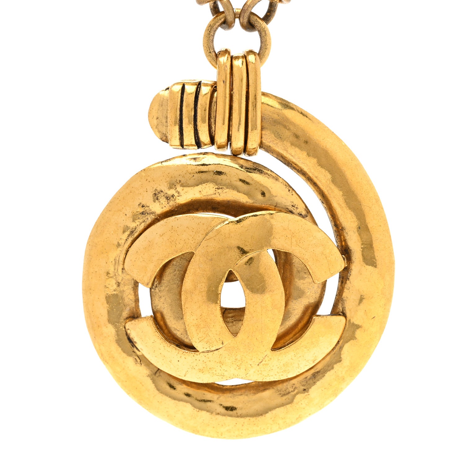 Chanel Pearl Chain CC Pendant Necklace Gold 4 of 11