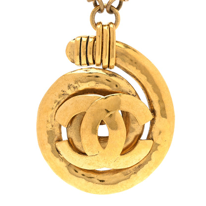 Chanel Pearl Chain CC Pendant Necklace Gold 4 of 11