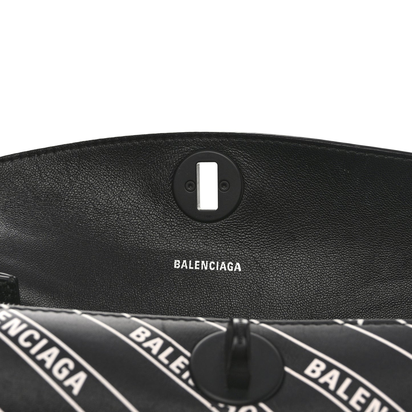 Calfskin All Over Logo Flap S Bag Black