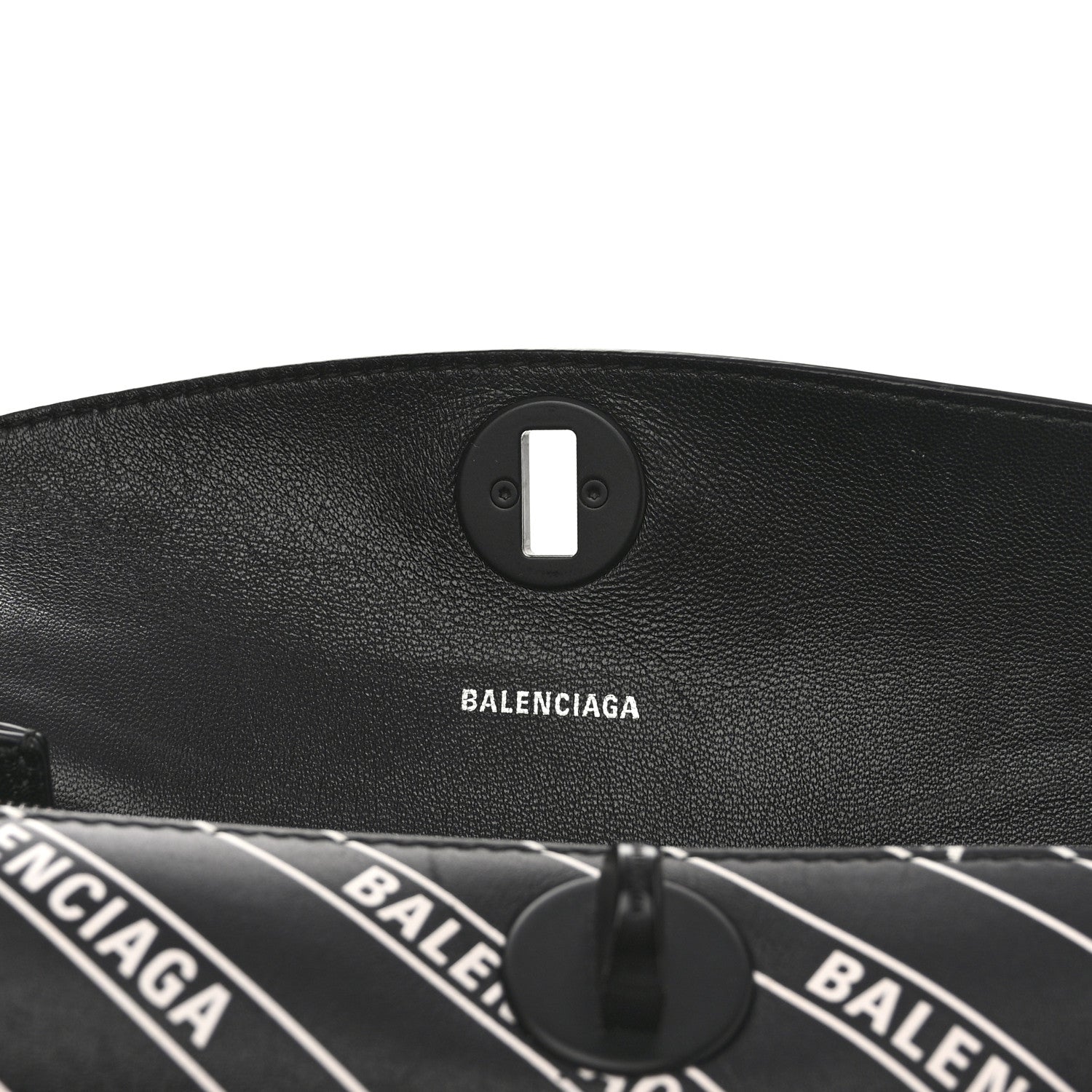 Balenciaga Calfskin All Over Logo Flap S Bag Black 15 of 19