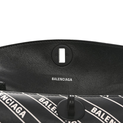 Balenciaga Calfskin All Over Logo Flap S Bag Black 15 of 19
