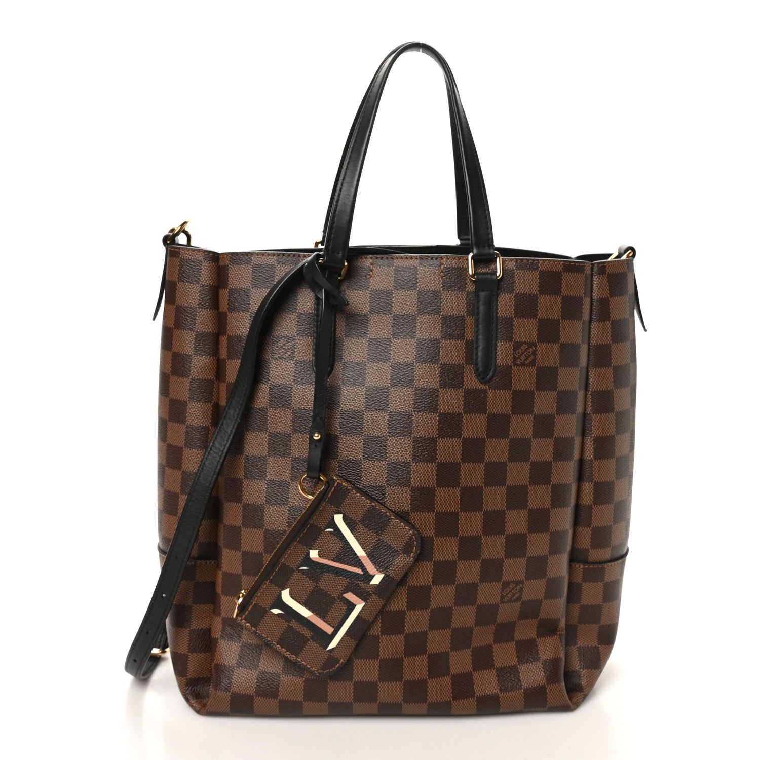 Louis Vuitton Damier Ebene Belmont MM Black 3 of 10